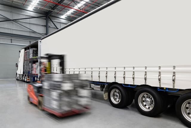 Quick Cargo freight truck in transit
