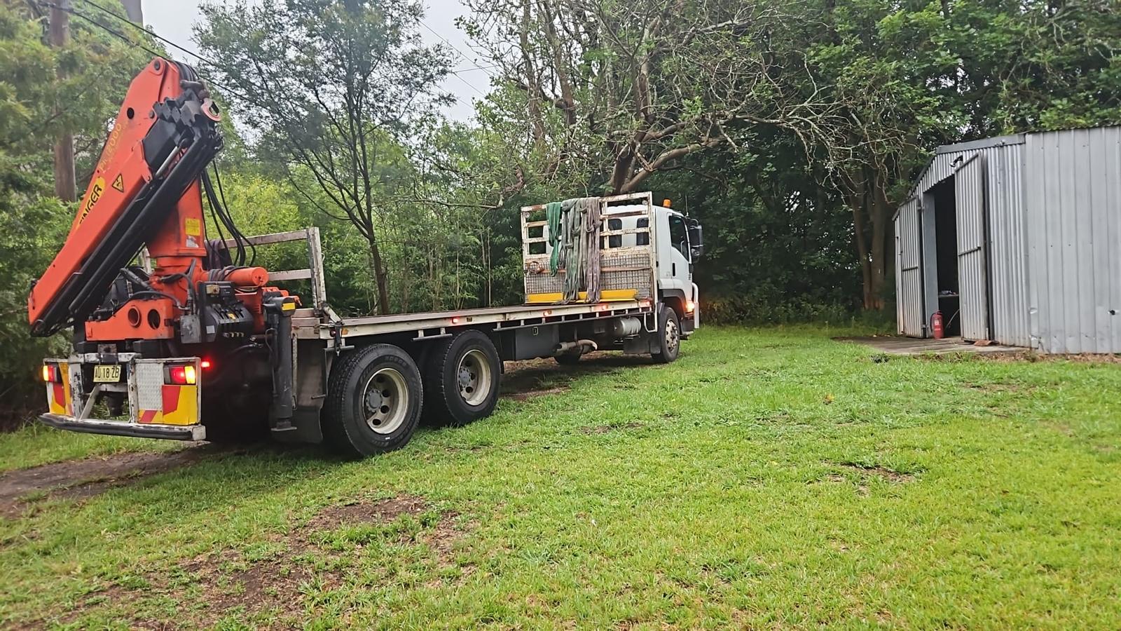 Fully loaded Quick Cargo 12 tonne truck, loading freight for same day interstate freight transport